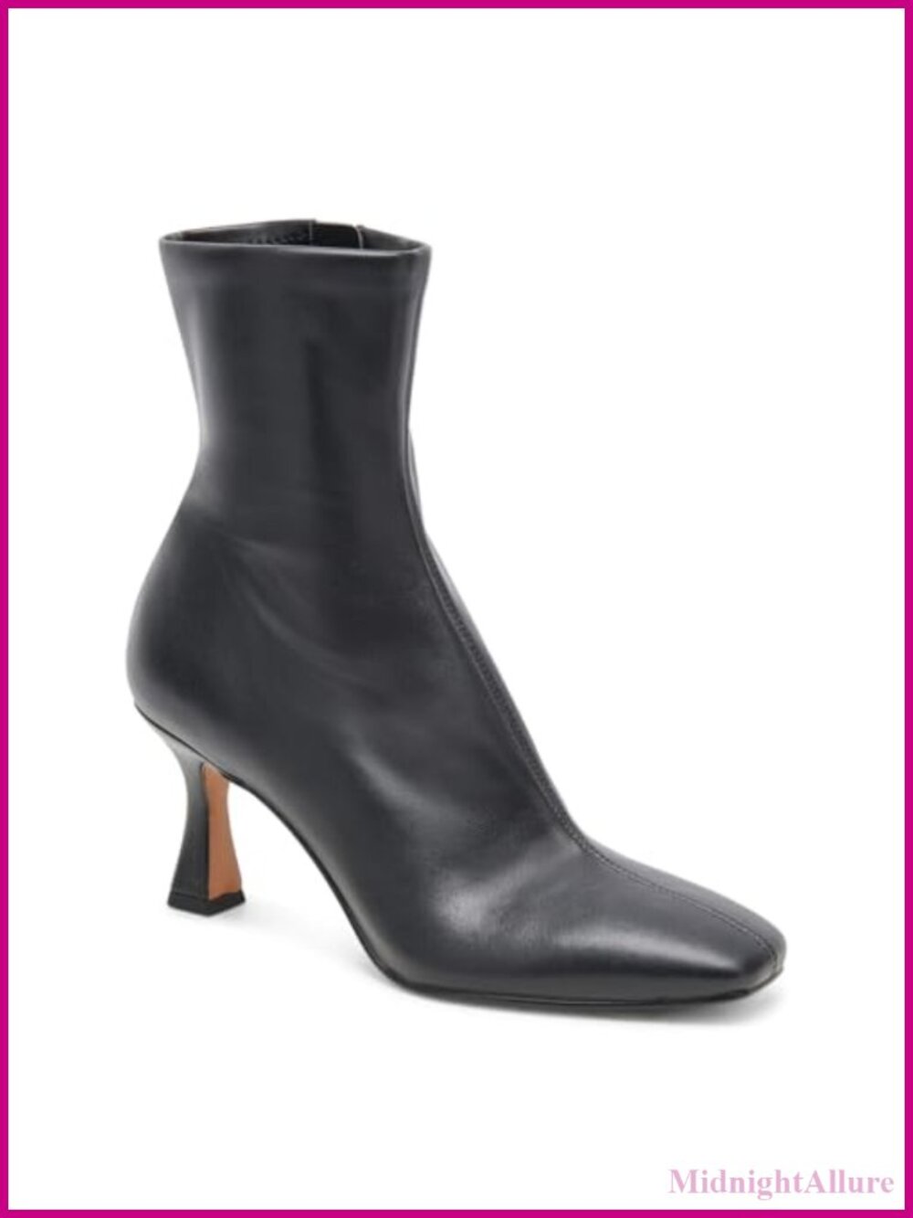 Square Toe Kitten Heel Ankle Boots with Side Zipper